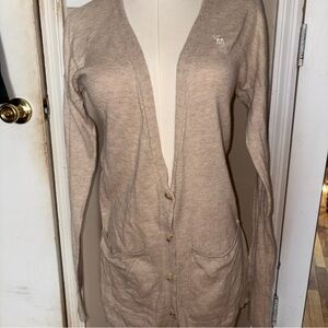 Abercrombie&Fitch Beige Cardigan button down knit #lightweight#rarevintage#Y2K